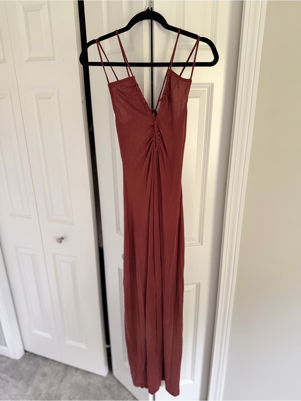 NWOT Lira Rust Red Double-Strap Maxi Dress